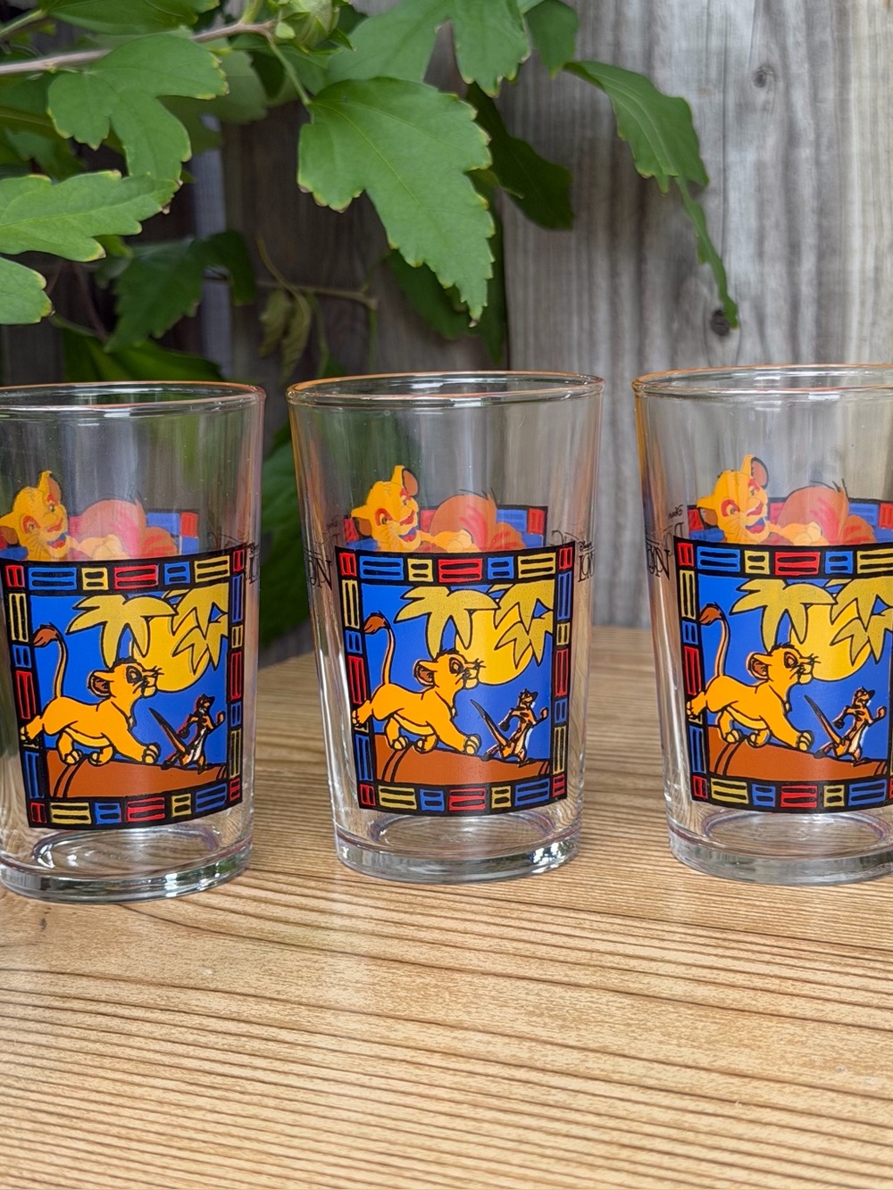 The Lion King Disney Vintage VMC Drinking Glasses Set Of Three 5”